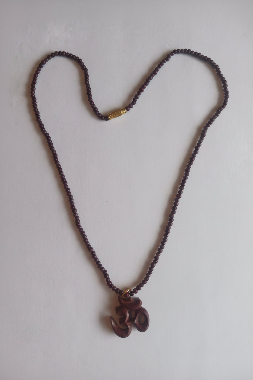 Rose wood  om neckless